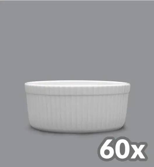 LUBIANA AMERYKA 60 x Czarka / salaterka z relifem ø 11,5 cm / porcelana