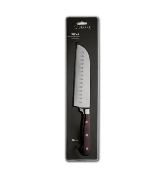 STARKE PRO SILVA Stalowy nóż japoński santoku / szefa kuchni 18 cm