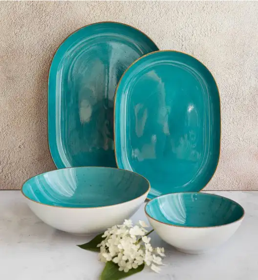 LUBIANA BOSS 6630L Komplet 4 dodatków / morski / porcelana ręcznie malowana