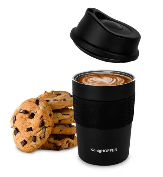 KonigHOFFER ELLIOT Kubek termiczny 330 ml  / czarny / stal nierdzewna
