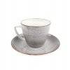 LUBIANA BOSS 6630Z Filiżanka 350 ml + spodek / szary / porcelana ręcznie malowana