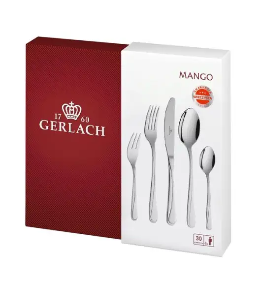 Gerlach Mango Sztućce Komplet 30 el (24 el pudełko + widelczyki ) 6 osób / połysk