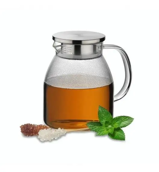 KELA LUNA Dzbanek z pokrywką 1,2 l / szkło borokrzemowe + stal nierdzewna