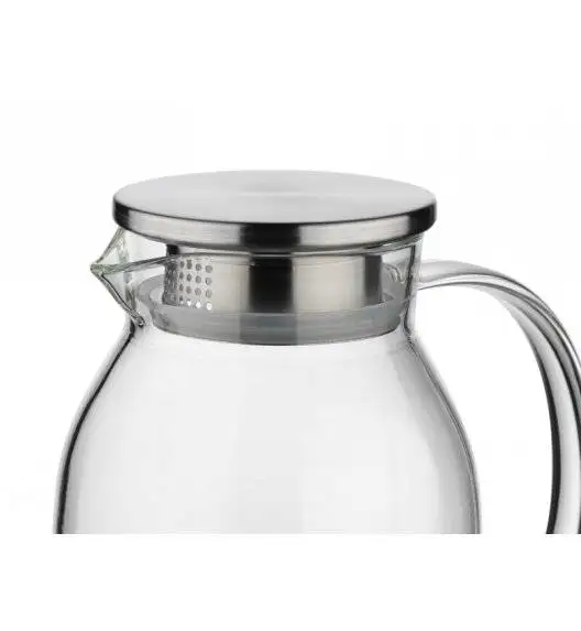 KELA LUNA Dzbanek z pokrywką 1,2 l / szkło borokrzemowe + stal nierdzewna