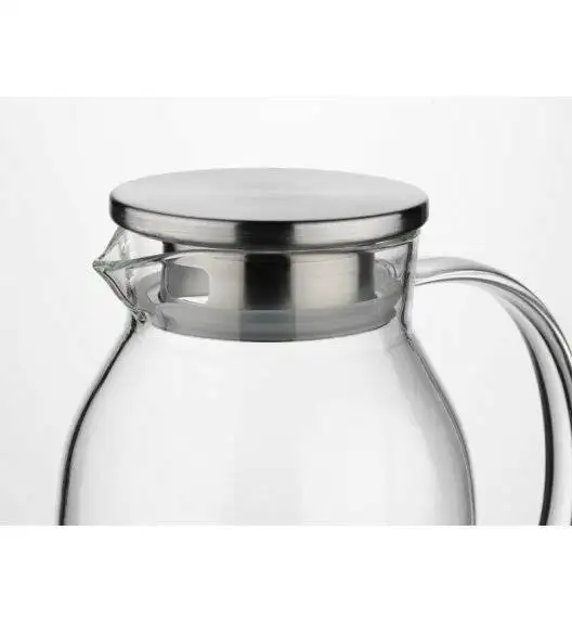 KELA LUNA Dzbanek z pokrywką 1,2 l / szkło borokrzemowe + stal nierdzewna