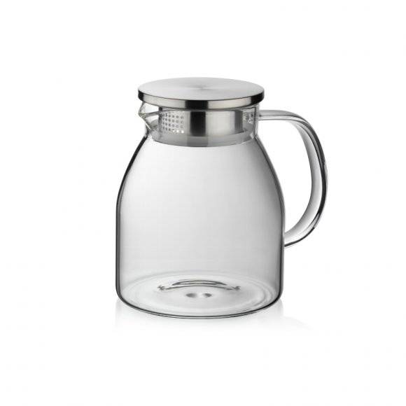 KELA LUNA Dzbanek z pokrywką 1,2 l / szkło borokrzemowe + stal nierdzewna