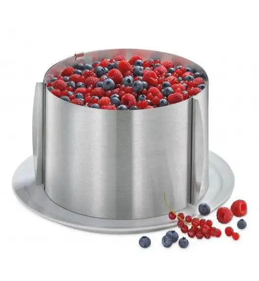 KUCHENPROFI Regulowana obręcz do ciast ⌀ 16-30 cm wysoka / stal nierdzewna
