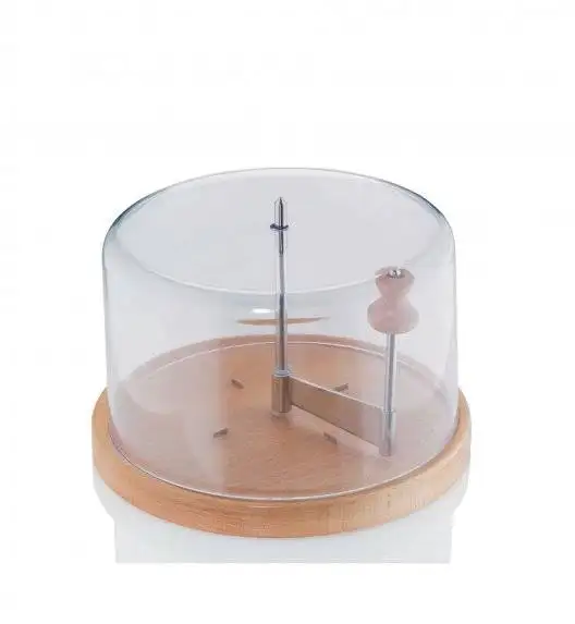 KELA LUXUS Obrotowy krajacz do sera z pokrywką / drewno bukowe + stal nierdzewna