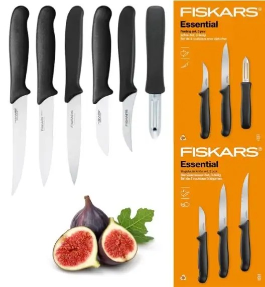 FISKARS ESSENTIAL Komplet 6 noży (do warzyw i do obierania) / stal nierdzewna HRC 53