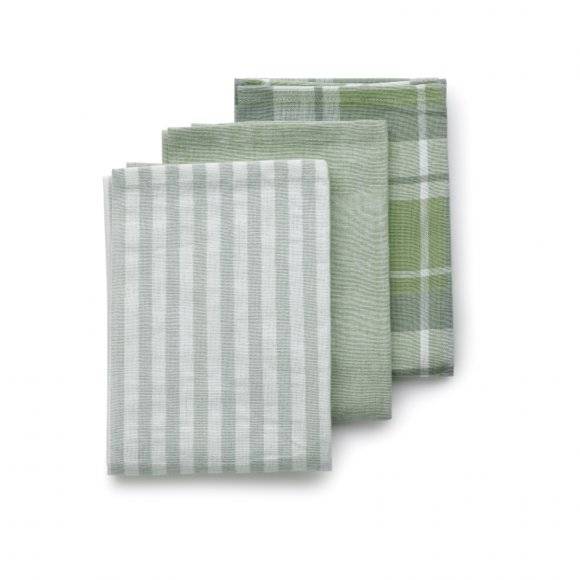 KELA PASADO Zestaw 3 ściereczek bawełnianych 65 x 45 cm / zielone