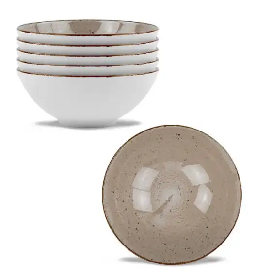 LUBIANA BOSS 6630T 6 x Salaterka 15 cm / brązowa / porcelana ręcznie malowana