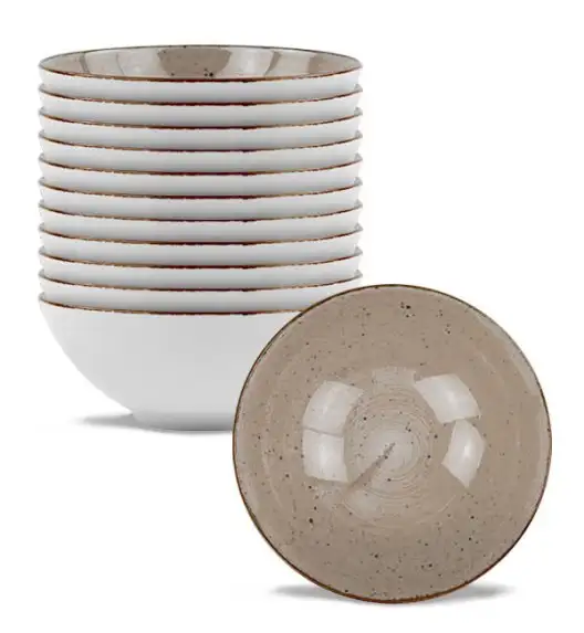 LUBIANA BOSS 6630T 12 x Salaterka 15 cm / brązowa / porcelana ręcznie malowana