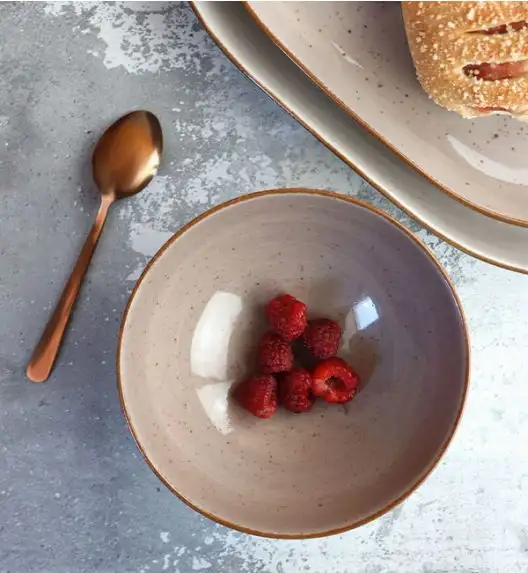 LUBIANA BOSS 6630T 12 x Salaterka 15 cm / brązowa / porcelana ręcznie malowana