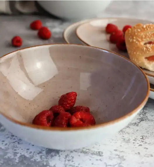 LUBIANA BOSS 6630T 12 x Salaterka 15 cm / brązowa / porcelana ręcznie malowana