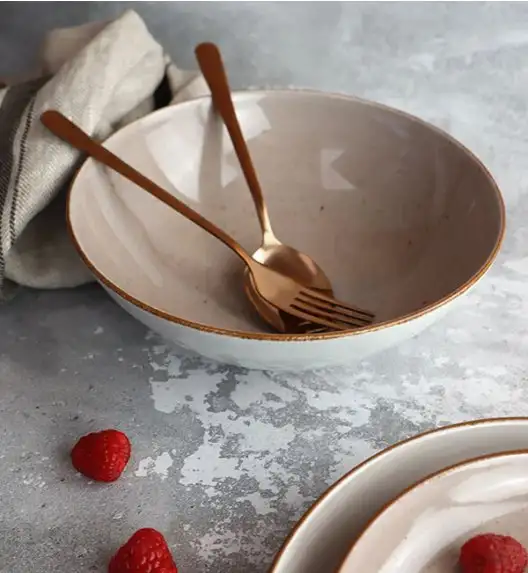 LUBIANA BOSS 6630T Salaterka 21 cm / brązowa / porcelana ręcznie malowana