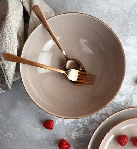 LUBIANA BOSS 6630T Salaterka 21 cm / brązowa / porcelana ręcznie malowana