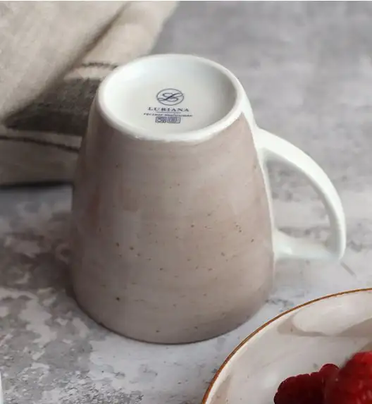 LUBIANA BOSS 6630T Filiżanka 200 ml + spodek / brązowa / porcelana ręcznie malowana