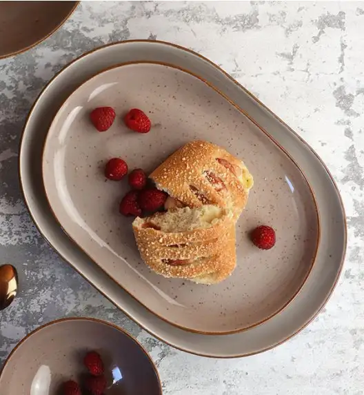 LUBIANA BOSS 6630T Półmis 28 cm / brązowy / porcelana ręcznie malowana