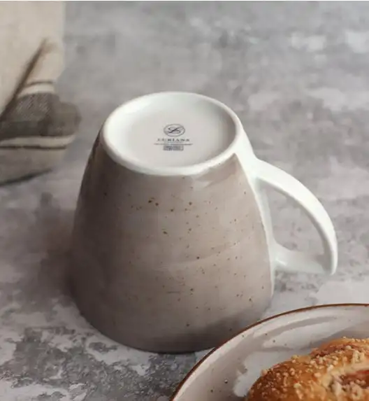 LUBIANA BOSS 6630T Filiżanka 350 ml + spodek / brązowa / porcelana ręcznie malowana