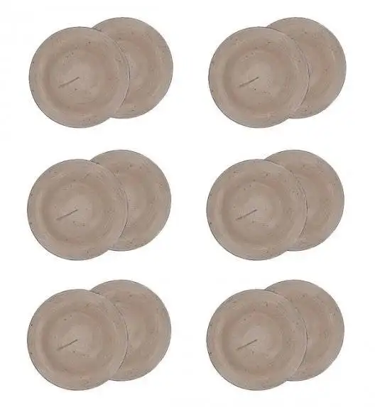 LUBIANA BOSS 6630T Komplet Talerze deserowe 20,5 cm / 12 os / 12 el / brązowy / porcelana ręcznie malowana