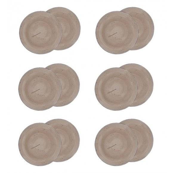 LUBIANA BOSS 6630T Komplet Talerze deserowe 20,5 cm / 12 os / 12 el / brązowy / porcelana ręcznie malowana