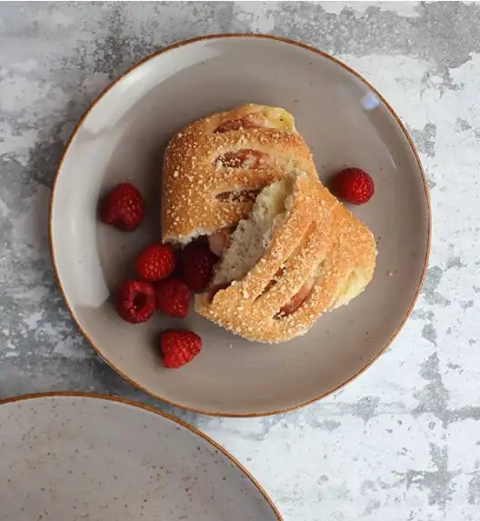 LUBIANA BOSS 6630T Komplet Talerze deserowe 20,5 cm / 12 os / 12 el / brązowy / porcelana ręcznie malowana