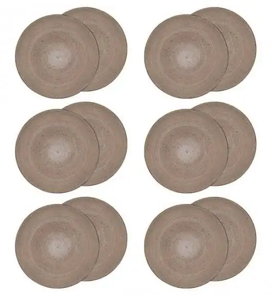 LUBIANA BOSS 6630T Komplet Talerze obiadowe 27 cm / 12 os / 12 el / brązowy / porcelana ręcznie malowana