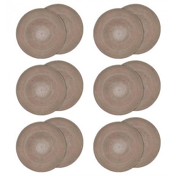 LUBIANA BOSS 6630T Komplet Talerze obiadowe 27 cm / 12 os / 12 el / brązowy / porcelana ręcznie malowana