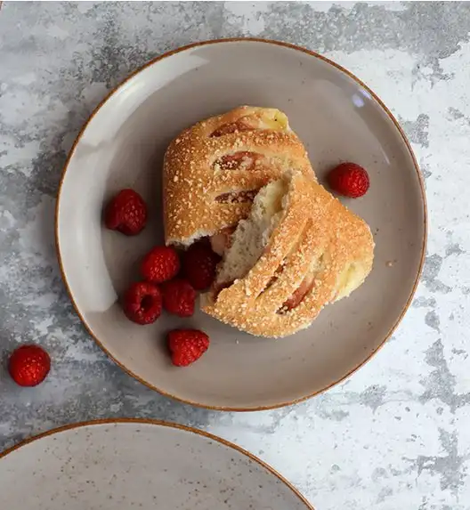 LUBIANA BOSS 6630T Serwis obiadowo - kawowy 60 el / 12 osób / brązowy / porcelana ręcznie malowana