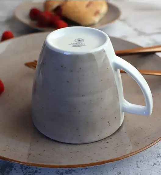 LUBIANA BOSS 6630T Serwis obiadowo - kawowy 60 el / 12 osób / brązowy / porcelana ręcznie malowana