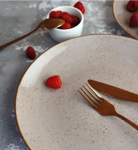 LUBIANA BOSS 6630T Serwis obiadowy 36 el / 12 osób / brązowy / porcelana ręcznie malowana