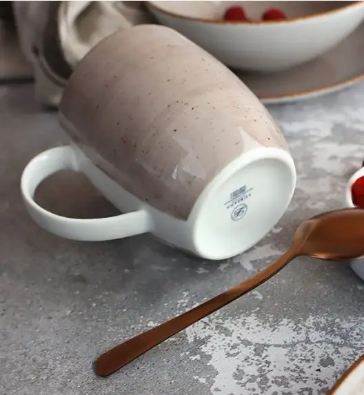 LUBIANA BOSS 6630T Serwis obiadowy 48 el / 12 osób / brązowy / porcelana ręcznie malowana