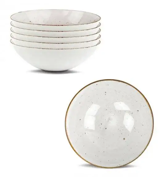 LUBIANA BOSS 6630U 6 x Salaterka 15 cm / budyniowy / porcelana ręcznie malowana