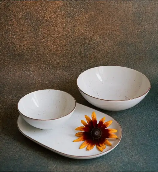 LUBIANA BOSS 6630U 12 x Salaterka 15 cm / budyniowy / porcelana ręcznie malowana