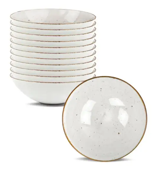 LUBIANA BOSS 6630U 12 x Salaterka 15 cm / budyniowy / porcelana ręcznie malowana