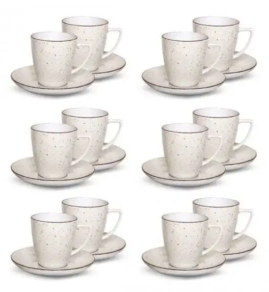 LUBIANA BOSS 6630U Komplet Filiżanka 200 ml + spodek / 12 os / 24 el / budyniowy / porcelana ręcznie malowana