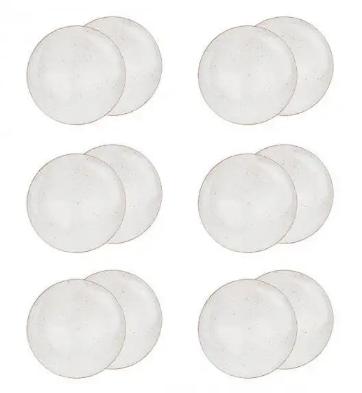 LUBIANA BOSS 6630U Komplet Talerze deserowe 20,5 cm / 12 os / 12 el / budyniowy / porcelana ręcznie malowana