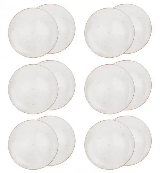 LUBIANA BOSS 6630U Komplet Talerze obiadowe 27 cm / 12 os / 12 el / budyniowy / porcelana ręcznie malowana