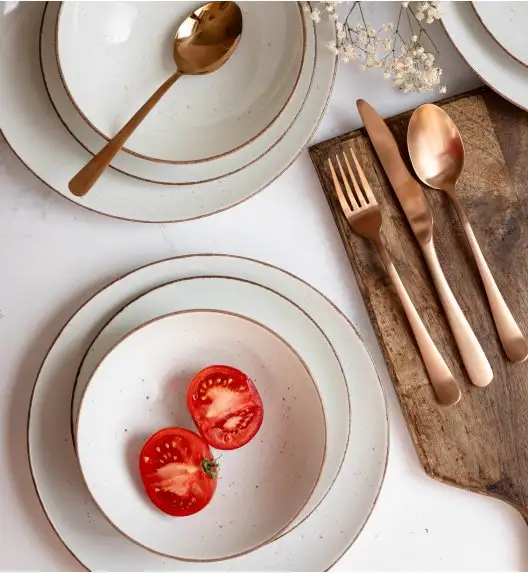 LUBIANA BOSS 6630U Serwis obiadowy 54 el / 18 osób / budyniowy / porcelana ręcznie malowana