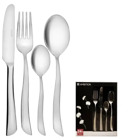 AMBITION WAVE Sztućce Komplet 24 el pudełko / połysk / 6 os / 29880