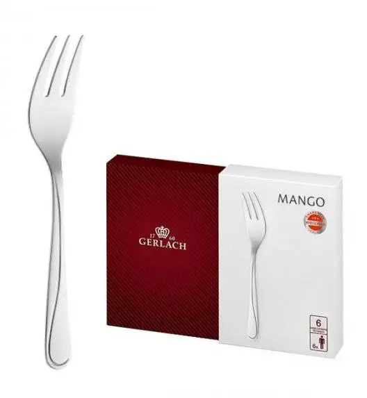 Gerlach Mango Sztućce Widelczyki do ciast 6 el pudełko / 6 osób / połysk