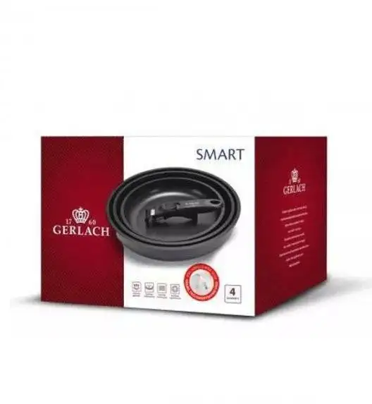 GERLACH SMART 994 Komplet 3 patelni 20/24/28 cm + odpinana rączka / indukcja