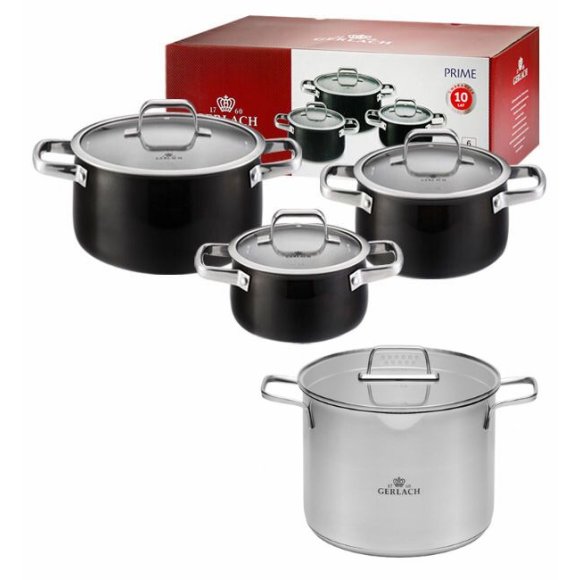 GERLACH PRIME Komplet Garnki z pokrywkami 6 el + Garnek 7 l Gerlach Ambiente