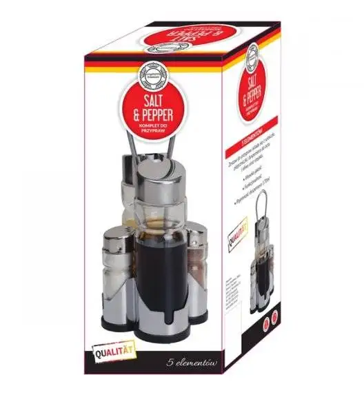 KonigHOFFER SALT&PEPPER Organizer do przypraw 5 elementów / stal nierdzewna
