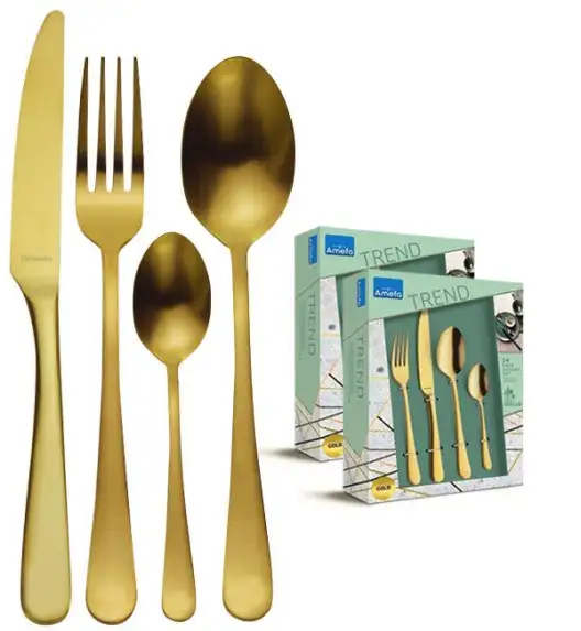 AMEFA AUSTIN VINTAGE Sztućce UE 48 el pudełko / 12 os RETRO STYL / złote / wieczysta gwarancja