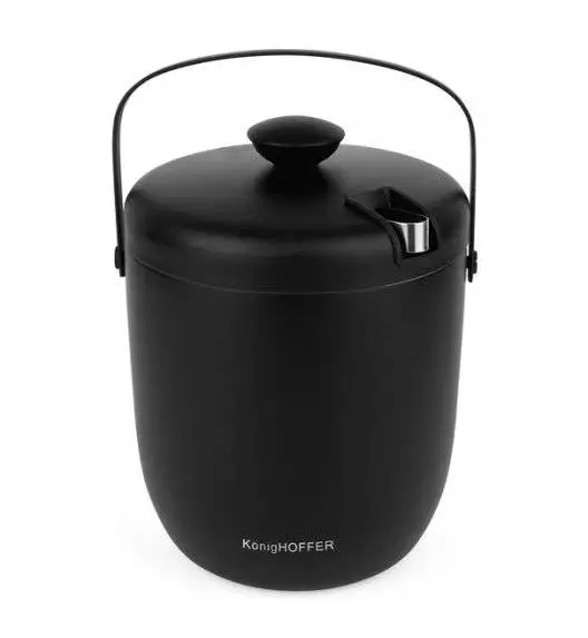 KönigHOFFER ORIS BLACK Wiaderko do lodu 2,8 L ze szczypcami / stal nierdzewna