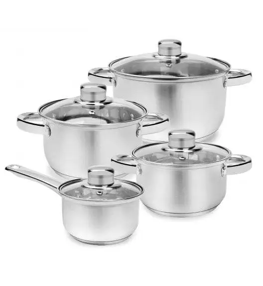 TADAR BAHAMA Komplet garnków 8 el / stal nierdzewna / indukcja