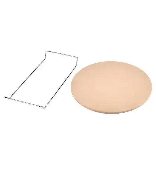 KONIGHOFFER Kamień do pieczenia pizzy 33 cm ze stojakiem + nóż do pizzy / kamień + stal nierdzewna