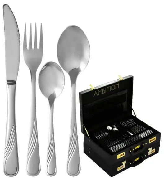AMBITION NAPOLI Sztućce Komplet 144 elementy walizka / 24 osób / 28699