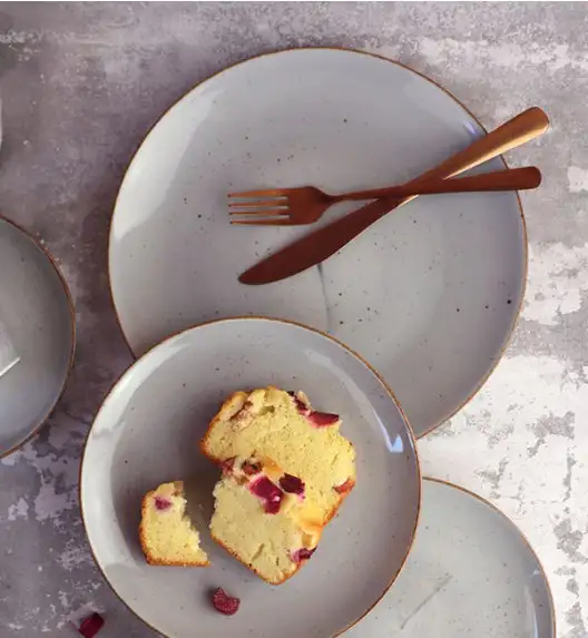 LUBIANA BOSS 6630Z Serwis obiadowo - kawowy 90 el / 18 osób / szary / porcelana ręcznie malowana